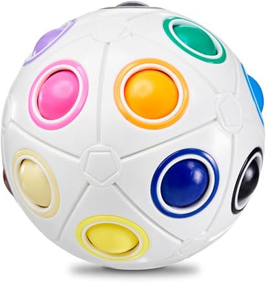 CUBIDI® Original Regenbogenball mit 19 Kugeln - Groß.Geschicklichkeitsspiele ab 6 Jahre für Kinder. 3D Puzzle Ball. Spannendes Knobelspiel für Mädchen und Jungen