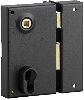 THIRARD - Boitier de serrure verticale en applique double entrée à fouillot pour entrée, droite, axe 45mm, 73x125mm, noir