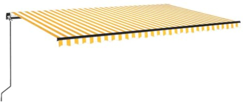 vidaXL Markise Manuell Einziehbar 500x300 cm Gelb und Weiß