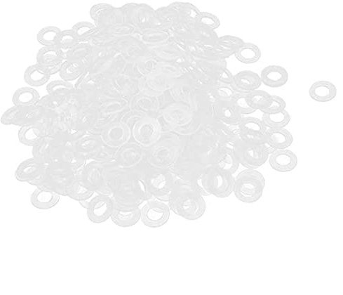 Cqinju-Rondelle Piatte M3 x 6mm x 0.5mm plastica Rotonda rondella Piatta rondella Anello Trasparente, 200 Pezzi, può Essere utilizzato a Lungo (Color : Clear, Number of PCS : 200)