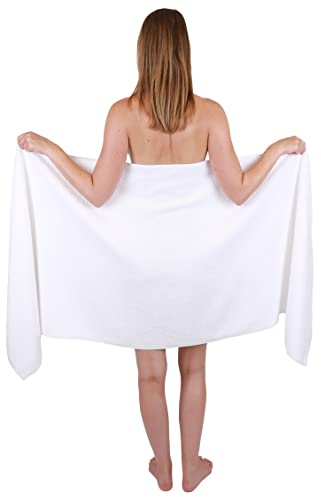 Betz 1 Stück Saunatuch 100% Baumwolle weiß 70x200 cm Berlin XXL Saunatücher Sauna Handtuch Weich Groß Frottee Badetuch Farbe weiß