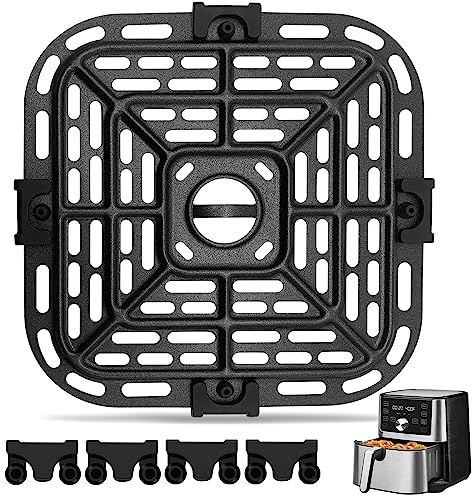 GXF Air Fryer Replacement Parts for Instant Pot Vortex Plus 6 in 1 3.8L Air Fryer Oven, 7.5''×7.5'' Square Food Grade Air Fryer Grill Pan Grill Plate Crisper Plate Accessories Tray Rack