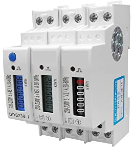 PAKLIF Compteur d'énergie Intelligent 5 (45) Un LCD Afficher Le Rail DIN monophasé Kwh Watt Hour Din-Rail Blue Backlight Energy Metter Consump Watch Compteur électrique (Color : Blanc, Size : Analog)