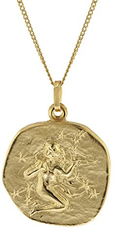 trendor Jungfrau Sternzeichen Ø 20 mm mit 333/8K Goldkette für Herren 41960-09-50 50 cm