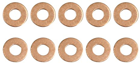 DTGN 4mmx9mmx1mm(IDxODxT) Plat Cuivre Rondelles étanchéité - Paquet de 50 - Bonne pour Industrielles Machines M4 Vis - Cuivre Plat Anneau Joints | Bonne pour Industrielles Machines M4 Vis - Cuivre Plat Anneau Joints