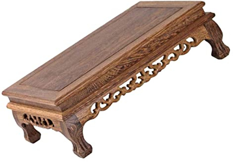 DOITOOL Wenge Präsentationssockel Dunkelbraun für Teekannen Jadeobjekte Dekorativer Tischständer aus Massivem Wengewood