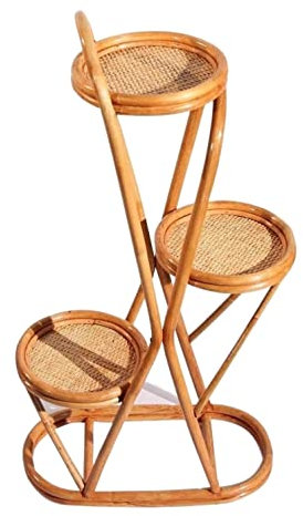 ANIIC Blumenständer Pflanzenständer Rattan-Blumenständer, Retro-Blumenständer, Balkon-Blumenständer, Outdoor-Aufbewahrung Indoor Pflanzenregal Blumenregal