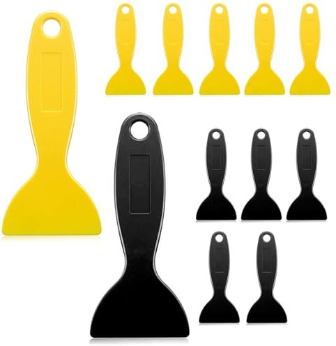 RTRTGS 12 Espátula Plástica,Removedor de Burbuja Aire Herramienta de Instalar Adhesivo Raspador Pintura Flexible para Limpiar Película Vinilo Resina Impresión 3D,Masilla,Parche,Calcomanía