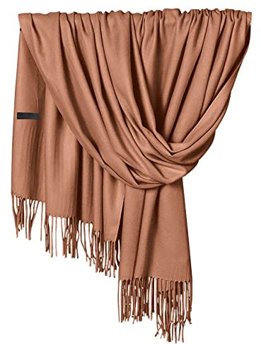 DUHGBNE Pashmina-Schal für Damen, weich, einfarbig, modisch, warmer Hals mit Fransen Mulltuch Schal Erwachsene (A, A)