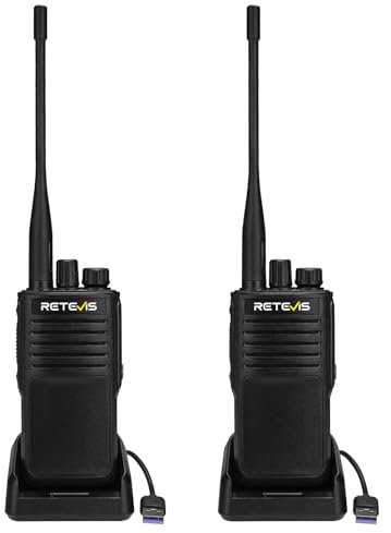 Retevis P62 Funkgerät Große Reichweite, IP68 Wasserdicht Walkie Talkie Profi Schwerlast, Dual Band, Mann-Down-Alarm, 2500mAh Wiederaufladbar Funkgeräte Set für Sicherheit (Schwarz, 2 Stück)