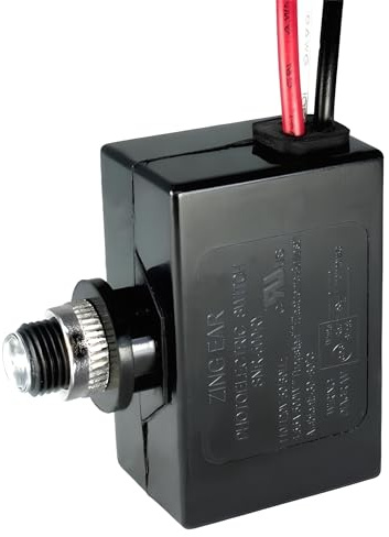 SNR-500RY Dusk to Dawn Light Switch, 120V AC Automatic Photocell Sensor On/Off, Photoelectric Day Night Control Auto Eye for LED Indoor Light and Outdoor Lamp Post with 3 Wires