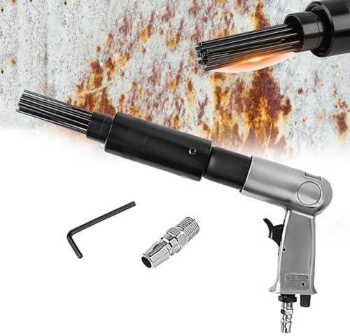 HDaspijh Escalador De Aguja NeumáTico, Pistola De DesoxidacióN De Aguja De Cincel De Chorro NeumáTico, 19 Agujas para Eliminar Pintura, óXido, Escoria, CorrosióN, Kit De Herramientas De Desbarbado,B