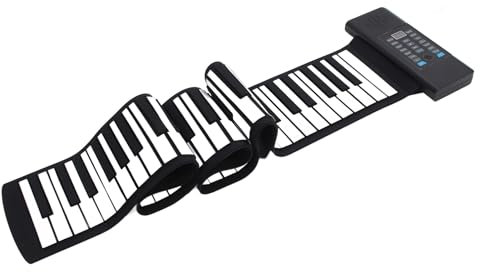 GOWENIC Pianoforte Roll Up Ricaricabile a 88 Tasti, Tastiera Portatile Multifunzione MIDI con 128 Ritmi Timbrici, Display a LED, per Principianti