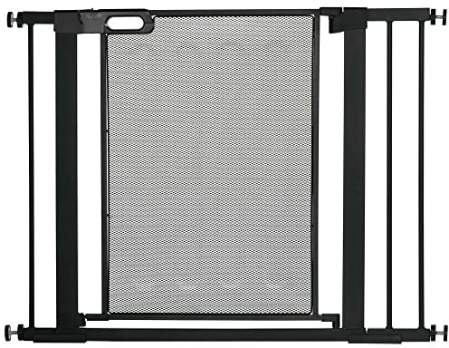 PawHut Türschutzgitter Treppenschutzgitter Türgitter ohne Bohren Treppengitter für Breiten 75-103 cm Stahl Schwarz