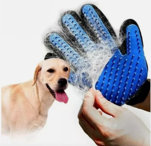 novaease Dog Cat Pet Brush Bathing Massage Grooming Glove Multi-Functional (Dogs & Cats & Horses & Rabbit) Fur Remover Groom Hair