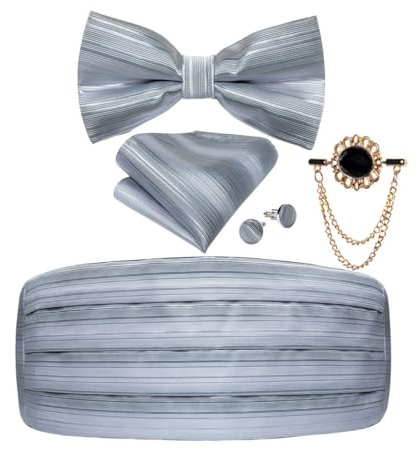 Herren-Smoking-Kummerbund und Fliege, Hochzeit, formell, Abschlussball, Paisleymuster, elastischer Bund, breiter Gürtel, Broschenset, YF3007-XZ0009, Einheitsgröße