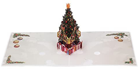 3D-Weihnachtskarte, Weihnachts-Pop-Up-Karte, Exquisites Weihnachtsbaum-Design, 3D-Grußkarte mit Umschlag, Grußkartenpapier