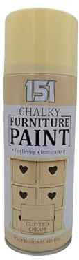 AlezyB - 2 x Clotted Cream Chalk Finish Spray Paint 400ml - Furniture Spray Paint Aerosol for Smooth Touch Matt Finish Office and Home