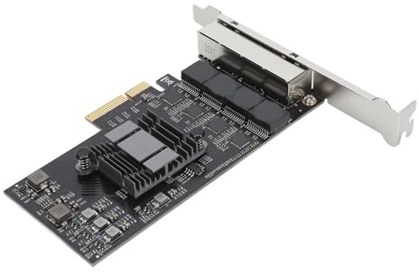 Tarjeta de Red PCIe de 2,5 GB, Adaptador de Red PCIe a 2,5 Gigabit Ethernet, 4 Puertos RJ45 Chip RTL8125BG Adaptador de Interfaz Ethernet de 2500 Mbps para Servidor