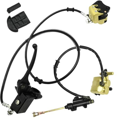 Hoypeyfiy 2 Pcs 12MM Front and Rear Brake Calipers Assembly with Pull Cables, Replacement for 50CC 110CC 125CC Dirt Bike Pit Bike