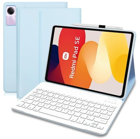 COEZFE Custodia con Tastiera per Xiaomi Redmi Pad SE 11 pollici 2023, Italiano QWERTY Tastiera Bluetooth Magnetica, Custodia Tastiera per Xiaomi Redmi Pad SE 11” 2023, Blu