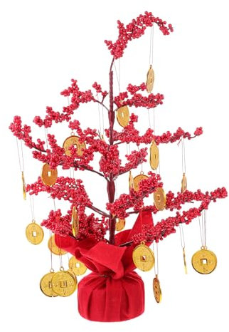 Zerodeko Adornos para Árbol Fortuna De Año Decorativo Árbol Fortuna Año Chino Adorno De Escritorio Festival De Primavera