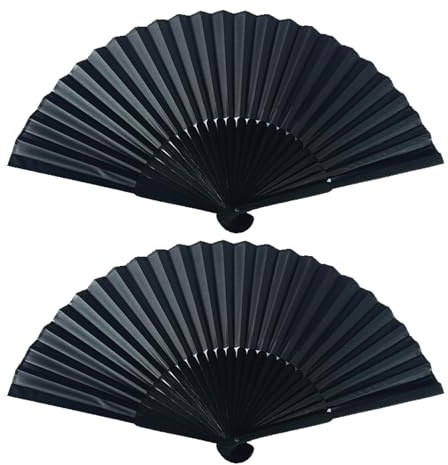 2 Stück Handfächer Faltbare Fächer,Schwarz Hand Fan,Chinesischer Faltbarer,Klein Faltfächer,Tasche Faltsfächer,Faltender,für Hochzeit Party,Bevorzugung,Aufführung Tanz Dekoration