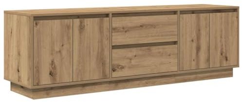 vidaXL Meuble TV avec éclairages LED chêne artisanal 160,5x41x50 cm