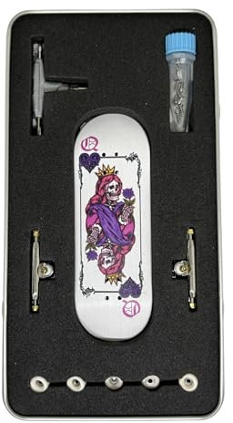 32mm Pro Fingerboard Complete Set, 32x96mm Maple Wood Deck with UV Printing Graphic, Pro Leefai G4 Finger Skateboard Trucks,Urethane Bearing wheels-Op3ra V3-Hearts of Queen