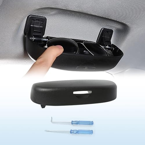 FNUQKREF Auto Brillenetui für Mercedes GLB 2020-2024, Sonnenbrillenhalter mit 3 Schraubendrehern Aufbewahrungsbox Organizer für Innenraumzubehör,Black