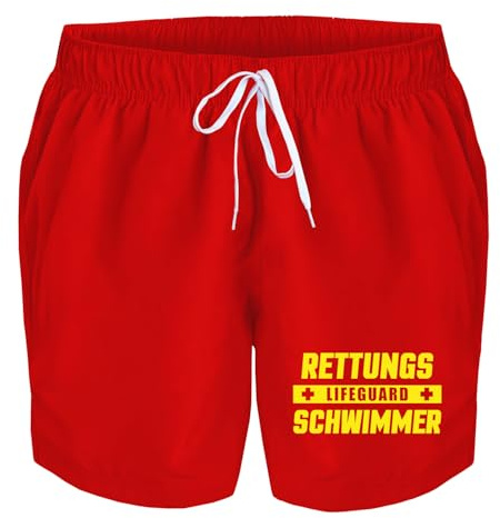 Badehose Herren Lifeguard Rettungsschwimmer Badeshorts Bedruckt Männer Schwimmhose Beach Shorts Swim Shorts Men