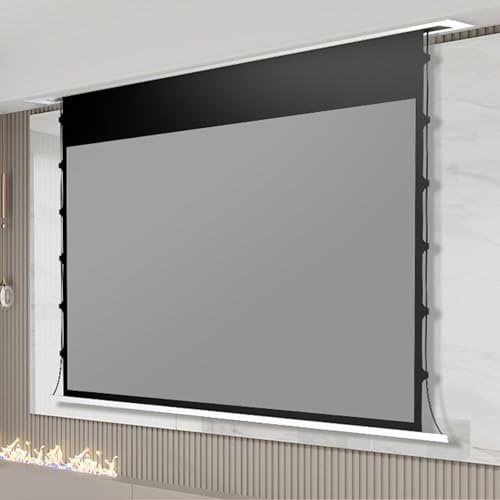 Pantalla de proyector portátil con tensión de pestaña para empotrar en el techo, proyector motorizado eléctrico 3D 4k, pantalla de proyección oculta en el techo, ahorra espacio.,92inch