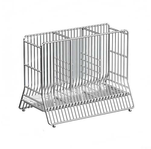 Porte-ustensiles de cuisine à 3 compartiments en acier inoxydable pour comptoir, argenterie, boîte de rangement antirouille