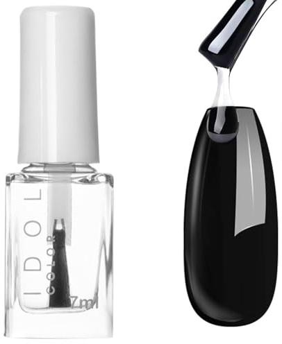 2-in-1 Base and Top Coat Nail Polish - Clear Nail Varnish - No Bake Transparent nail Polish Quick Dry - Breathable Nail Varnish Smooth & Glossy Shine, 60 Seconds Air Drying, No Chip Long Lasting