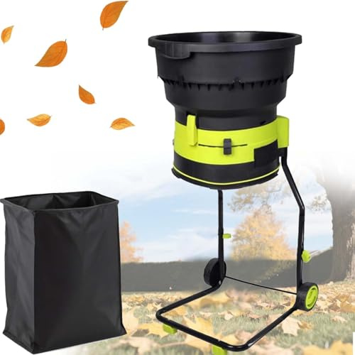 Trituratore Elettrico da Giardino 2500W, Biotrituratore Foglie 8000RPM, Hopper 54CM, Mulcher Sicuro Senza Lame, Sacco Raccoglitore, Ruote Robuste e Funzione Compostaggio(Standard)