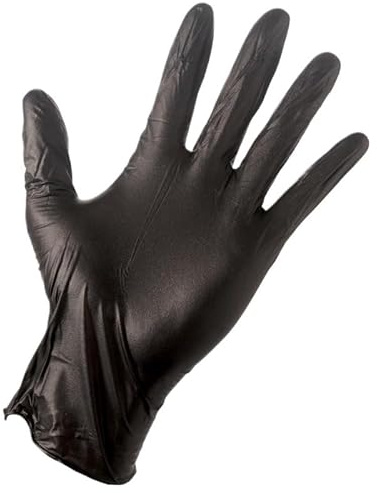 PBHOVIITG Guantes de nitrilo desechables, color rosa, impermeables, antiestáticos, duraderos, látex negro/blanco, for cocina, salón belleza, talla XS, 50/20 unidades(Black 50pcs,S)