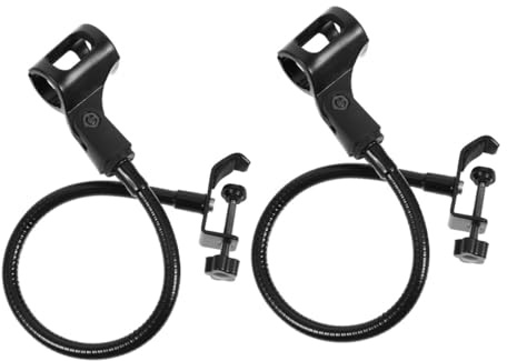 Cabilock 2pcs Gooseneck Bracket Microphone Clips Hose Micphone Storage Racks for Desktop Use Black Mic Holders