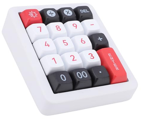 VBESTLIFE Teclado Numérico Mecánico, Teclado Numérico USB con Cable con Retroiluminación RGB, 19 Teclas Programables, Interruptores Intercambiables en Caliente, para PC Portátil de (White)