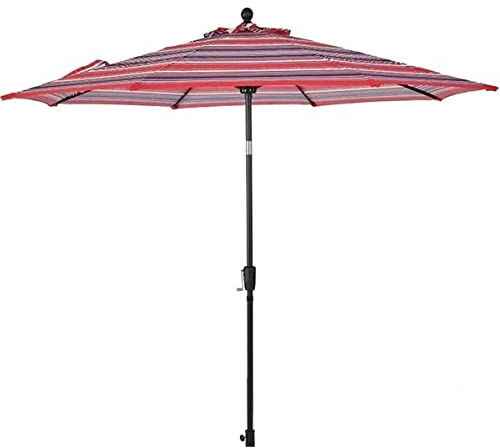 Patio Umbrella Outdoor Garden Parasols 10Ft / Three Meters Patio Garden Beach Multi Coloured Umbrella Parasol with Crank & Tilt, Market Parasol Sun Shade Protection UPF 50+