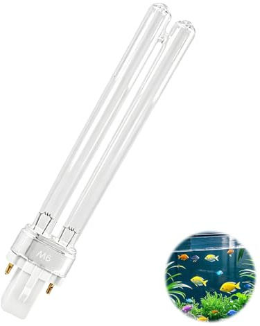 HoxzoDa 9W G23 PLS Bombilla UV De Reemplazo,UVC Lampara | UV Lámpara Bombilla Luz Azul Violeta,Lampara Esterilizador UV germicida,Esterilizador de reemplazo de tubos para el acuario