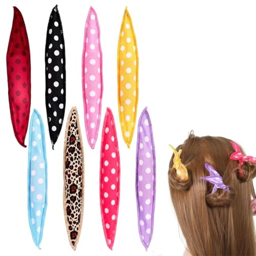 8 Bigodini morbidi per dormire, set per ricci notturni senza calore per capelli lunghi, corti, spessi e sottili, bigodini morbidi per donne e ragazze