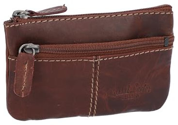 Gusti Schlüsseltasche Leder - Rook Damen und Herren Portemonnaie Geldbeutel Klein Schlüsseletui Schlüsselmappe Braun Leder