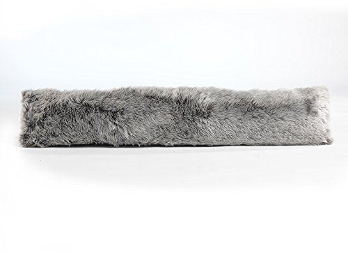 icon Kenai Faux Fur Draught Excluder, Grey, Draught Excluder for Doors, Bedroom, Living Room, Living Room Accessories