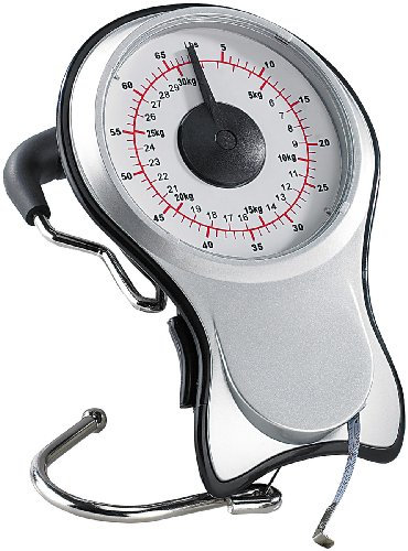 PEARL Gepäckwaage: Analoge 2in1-Kofferwaage bis 30 kg mit ausziehbarem Maßband (Federwaage, Hängewaage, Hartschalenkoffer)