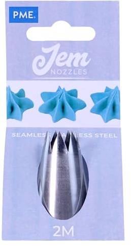 JEM PME NZ2M Mittelgroße Savoy-Tülle Nr. 2M mit offenem Sterndesign, Edelstahl, Silver, cm, 2 x 2 x 3.5 cm, 1 Einheiten