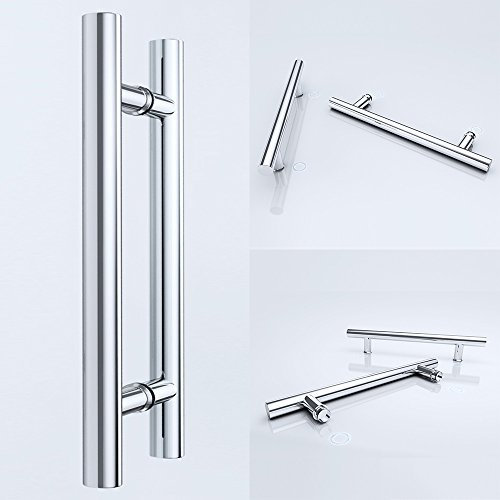 Mai & Mai Maniglia per Porta della Doccia in Acciaio Inox, Diametro Tubo 25 mm Maniglie per Porte in Vetro Maniglia a Spinta, Colore Cromo TK02