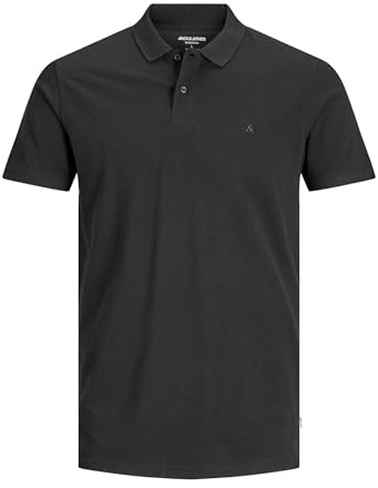 JACK & JONES herr polotröja Jjebasic Polo Ss Noos, Black, S