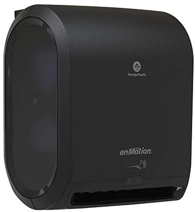 Georgia-Pacific enMotion 10 Inch Automated Touchless Roll Paper Towel Dispenser - Black - Jam Free - Whisper Quiet