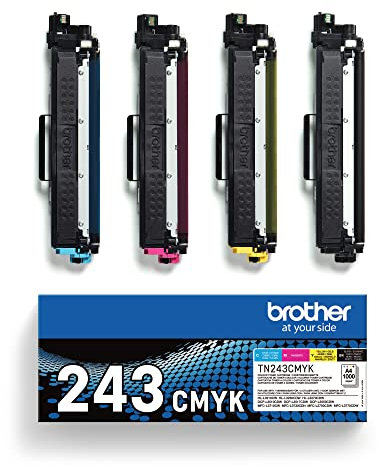 Brother TN-243CMYK Original Tonerkartusche Druckt bis zu 1000 Seiten, cyan, magenta, gelb und schwarz, 1er Pack