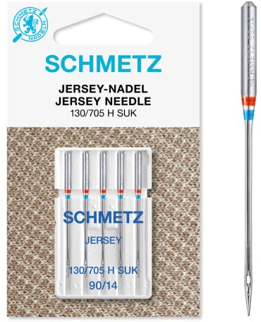 Schmetz 130x705H SUK Kugelschreiber-Jersey-Nähmaschinennadel, Größe 90/14, 5 Stück